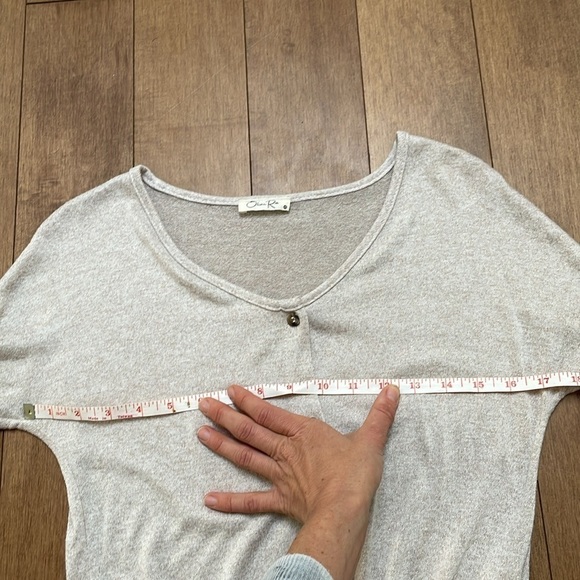 Olivia Rae Button Front cardigan Tie Waist Long Sleeve Boho Blouse oatmeal XS - Picture 5 of 7